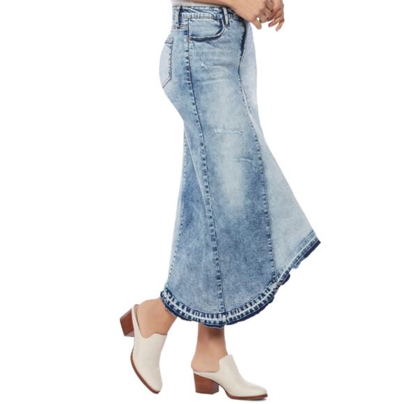 Denim Maxi Skirt Stretch Jean Skirt Size Small - Picture 2 of 13